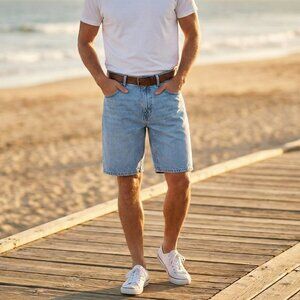 Zara Men's Classic Light Wash Denim Shorts